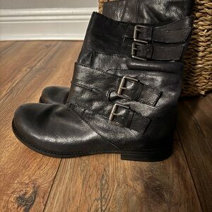 Nine West Black Ankle Booties with Buckle Details